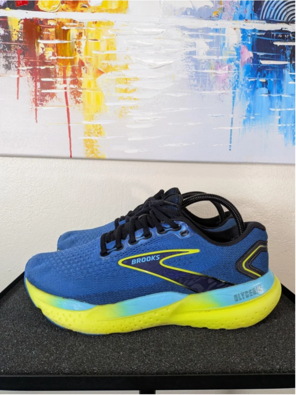 Brooks Glycerin 21 Shoes Mens Size 9 Blue Running Sneakers 1104191D429